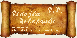 Vidojka Miletaški vizit kartica